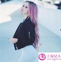 粉橙色头发图片